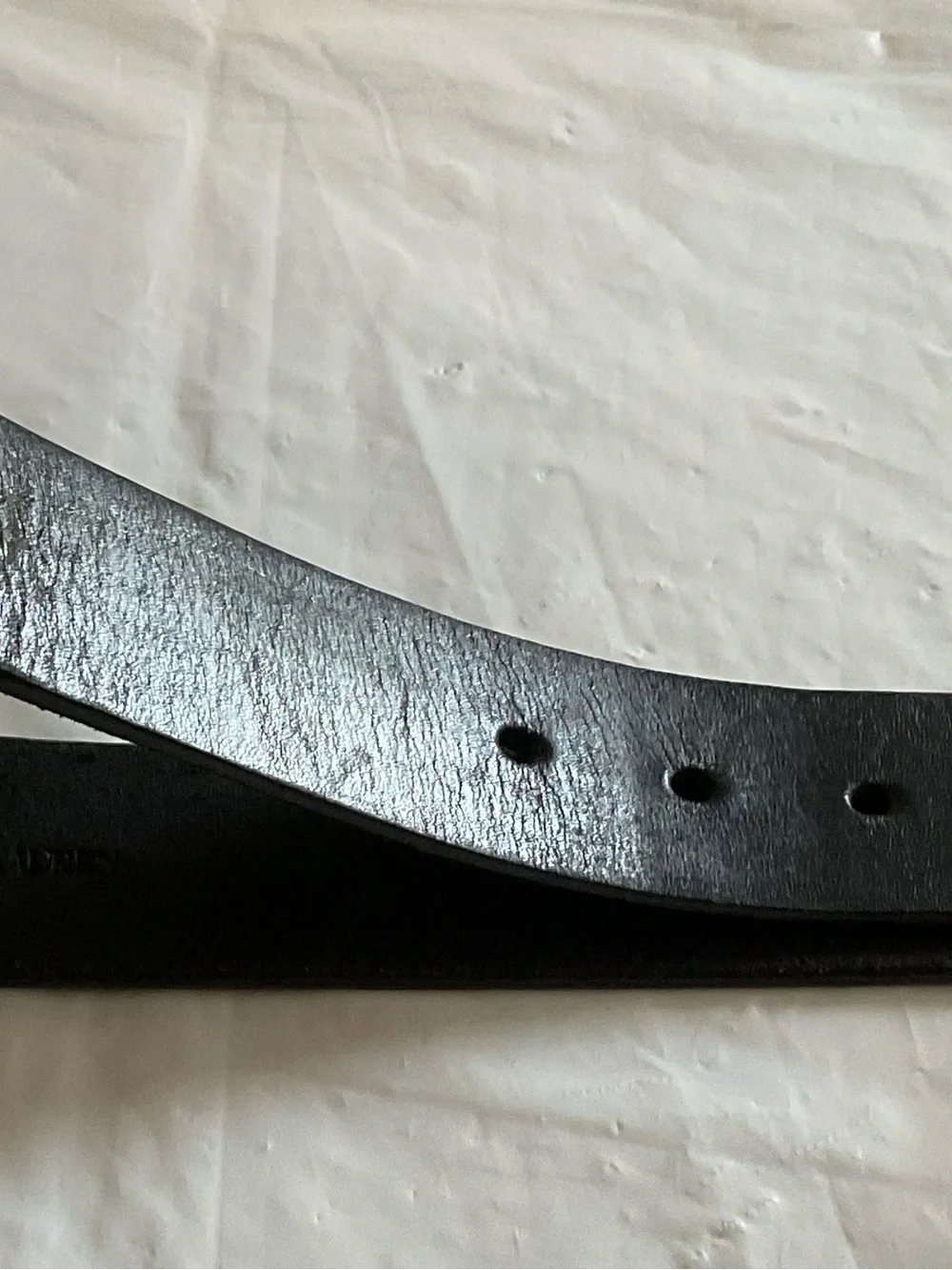 Ralph Lauren Polo Black Leather Belt with Polo Logo Plague-33” Length